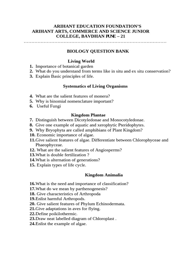 11th Biology Question Bank | PDF | Cell (Biology) | Cellular Respiration