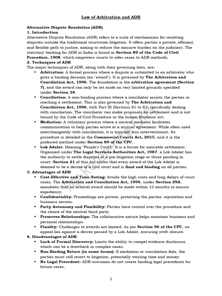 ADR Text For Project File | PDF | Alternative Dispute Resolution ...