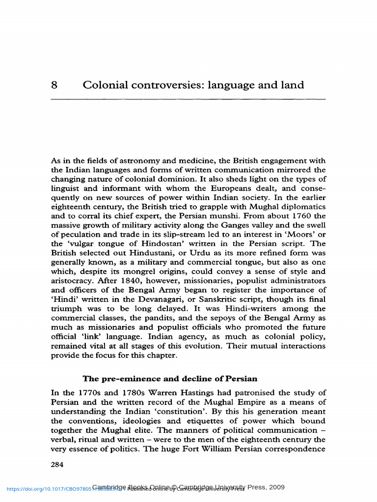 Colonial Controversies Language and Land | PDF | Urdu | Persian Language