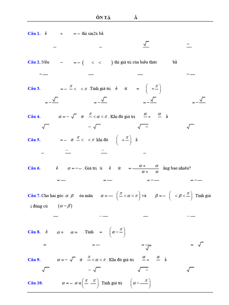 Ôn KTTX TN LG | PDF
