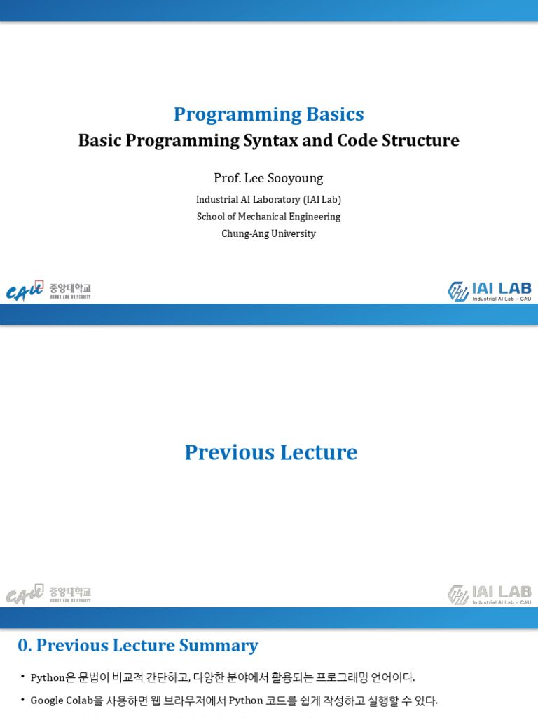 3 - Basic Programming Syntax and Code Structure | PDF