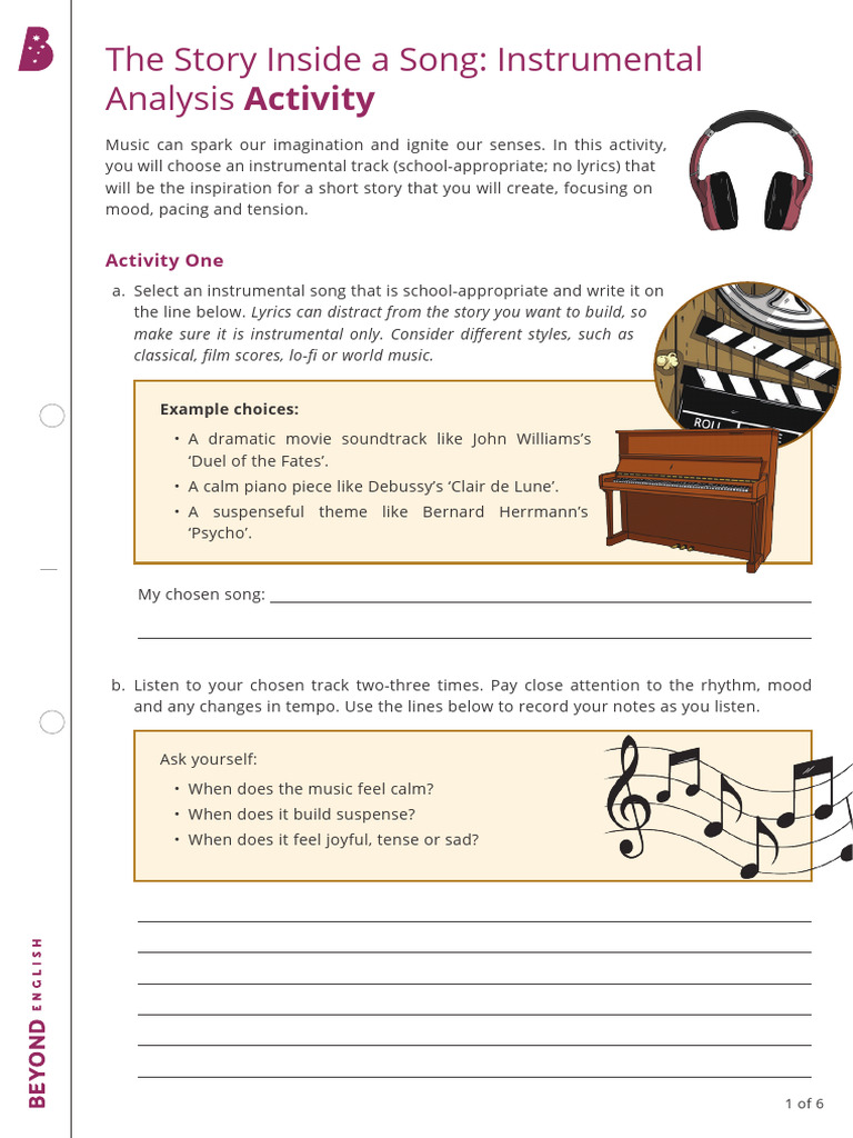 The Story Inside A Song Instrumental Analysis | PDF