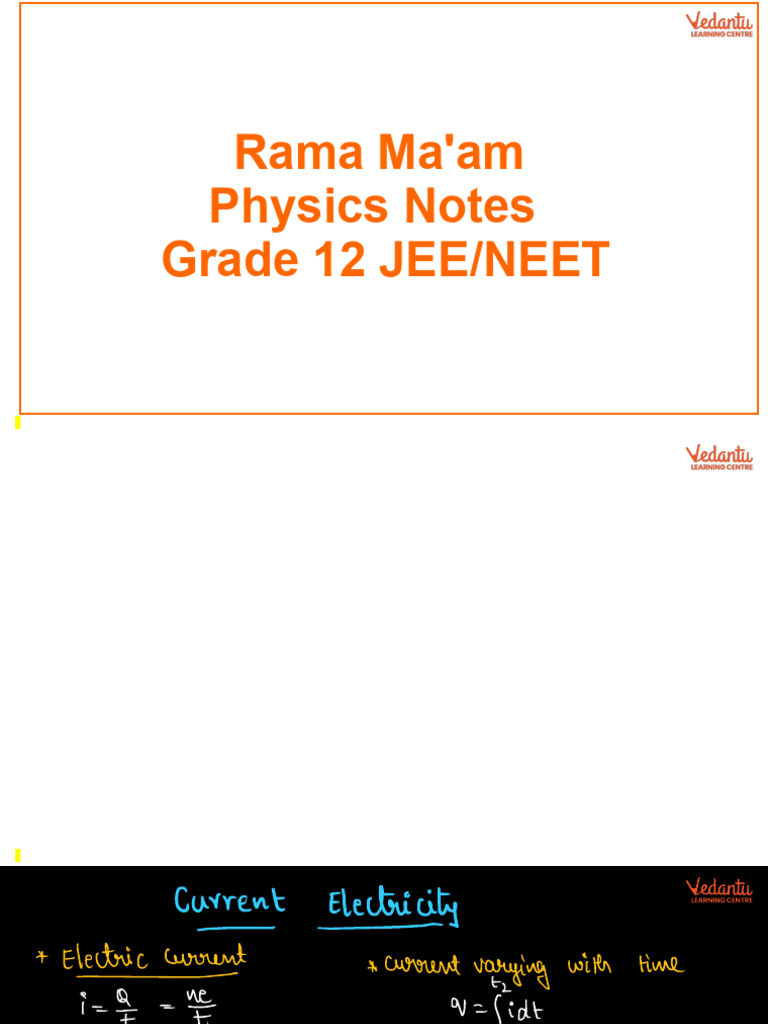 Rama Maam Physics Notes For Grade 12 JEE-NEET - AP | PDF