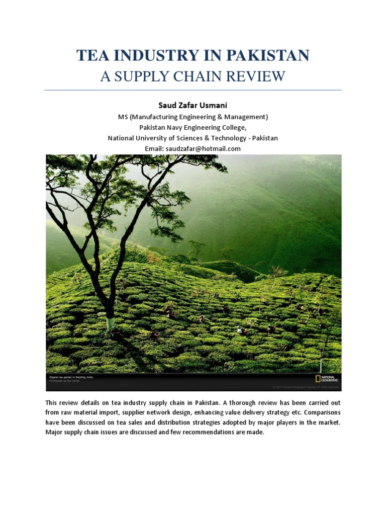 Supply Chain Review of Pakistan's Tea Industry | PDF | Distribution ...