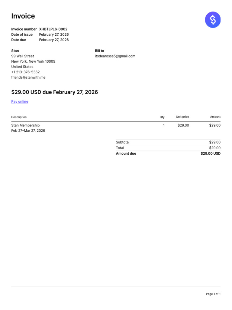Invoice Xhbtlpl6 0002 | PDF