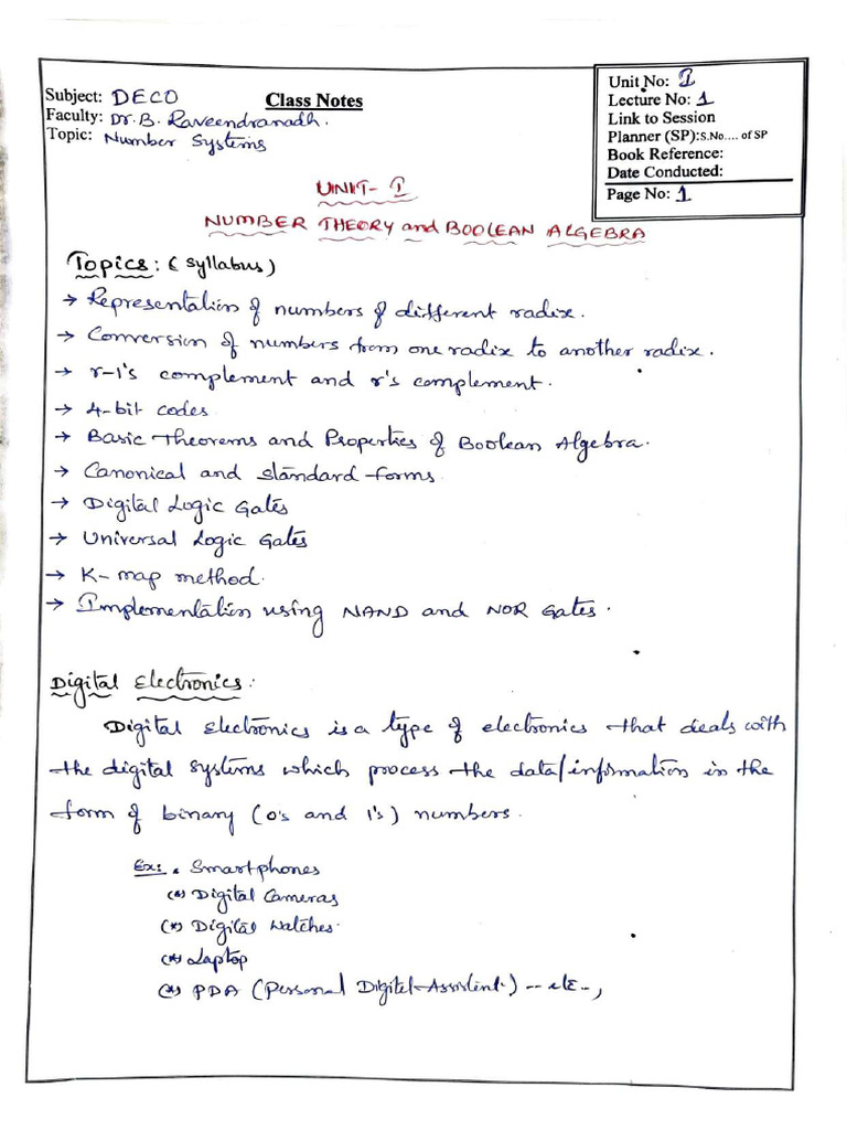 DECO Unit I Notes Final - Compressed | PDF