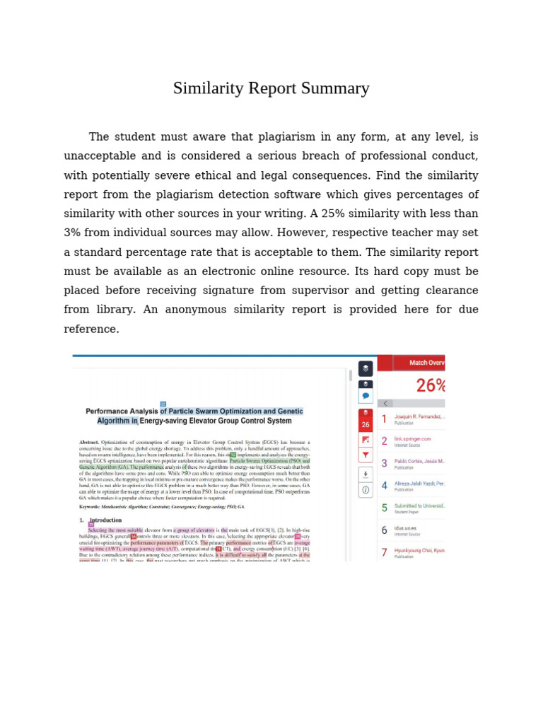 Annex III Similarity Report Sample CUET Thesis | PDF