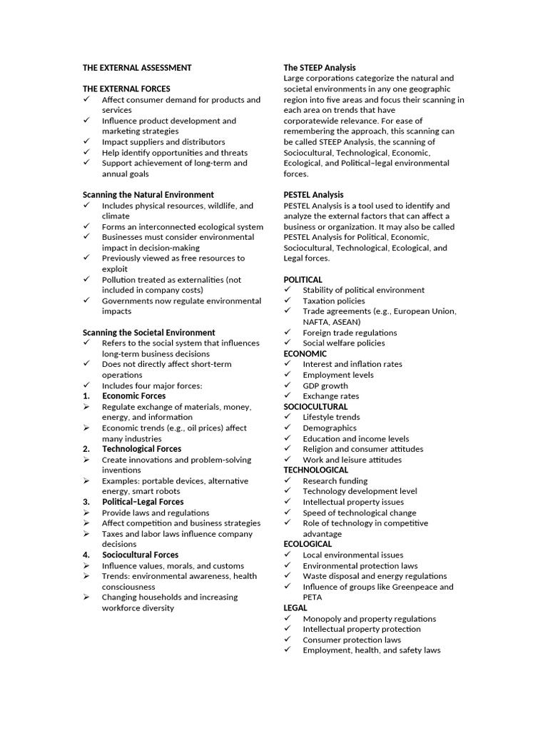 The External Assessment | PDF | Business | Economies
