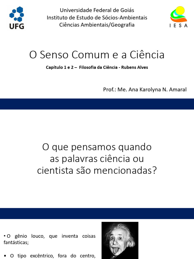 Aula 1 - Senso Comum e Ciencia | PDF | Science | Conhecimento