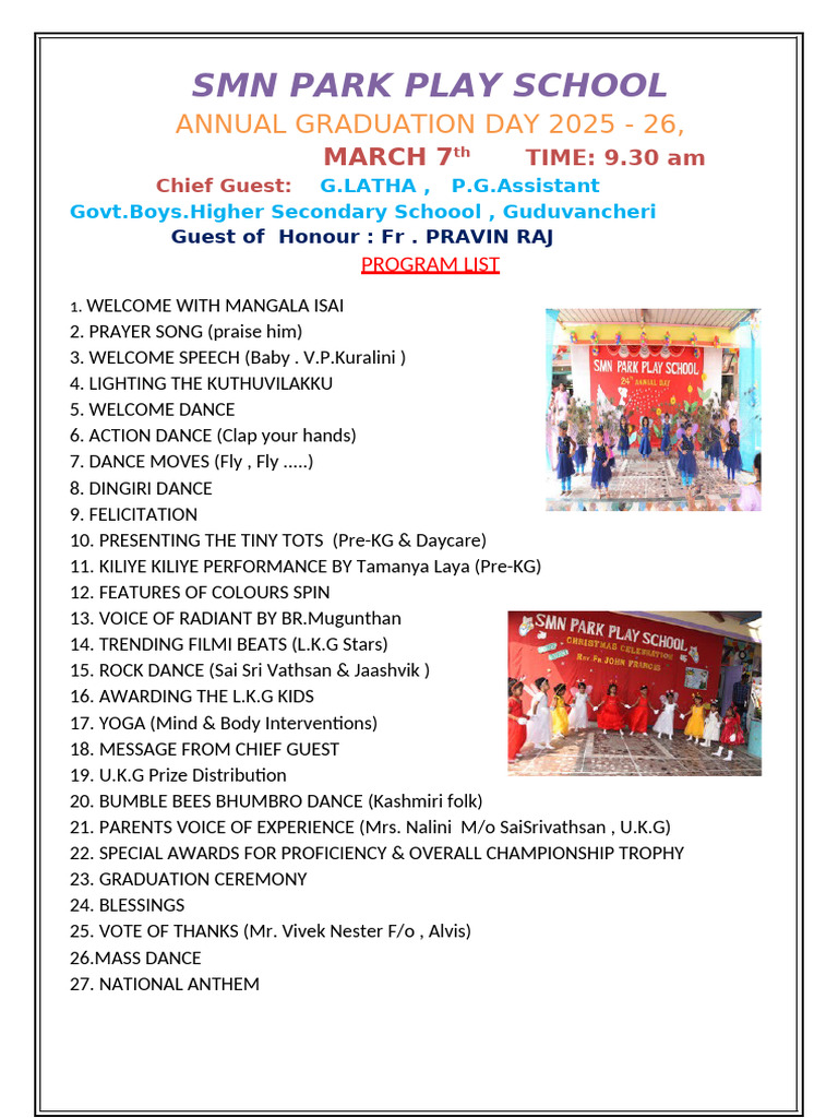 Annual Day Program List 2025-26-1 | PDF