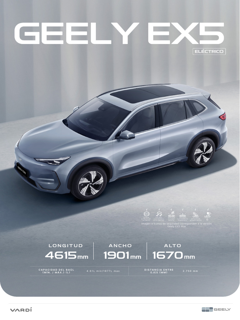 Ficha Tecnica Geely EX5 | PDF | Diodo emisor de luz | Vehículos