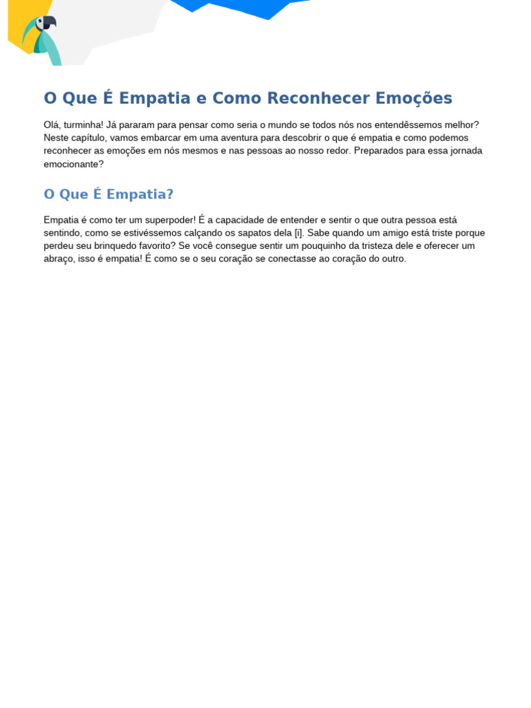 Empatia e Reconhecimento de Emoções | PDF