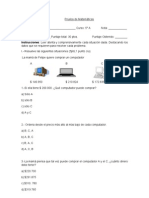 Prueba de Matemáticas