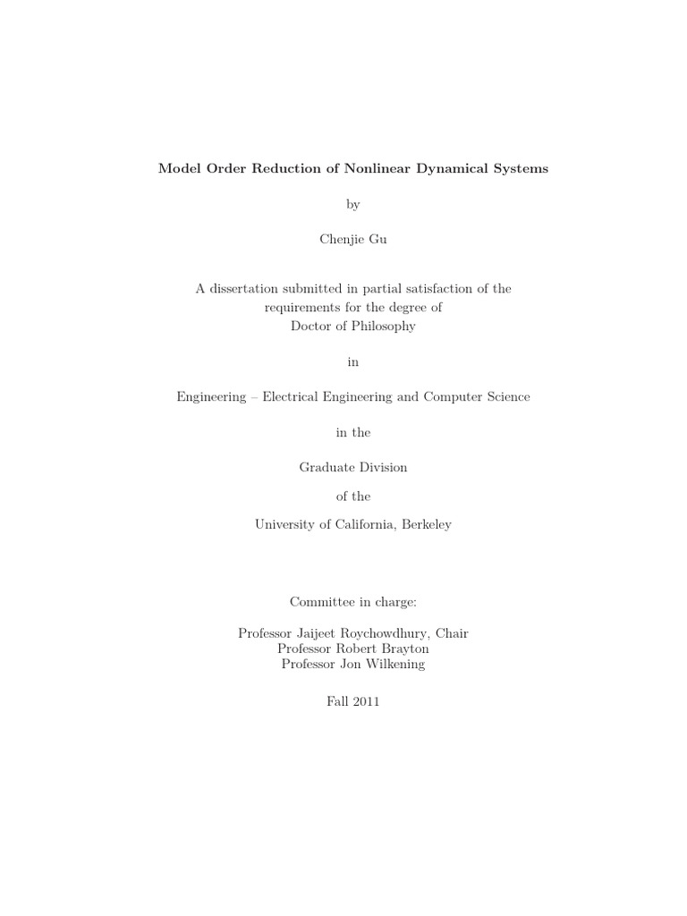 Model Order Reduction of Nonlinear Dynam | PDF | Mathematical Model ...