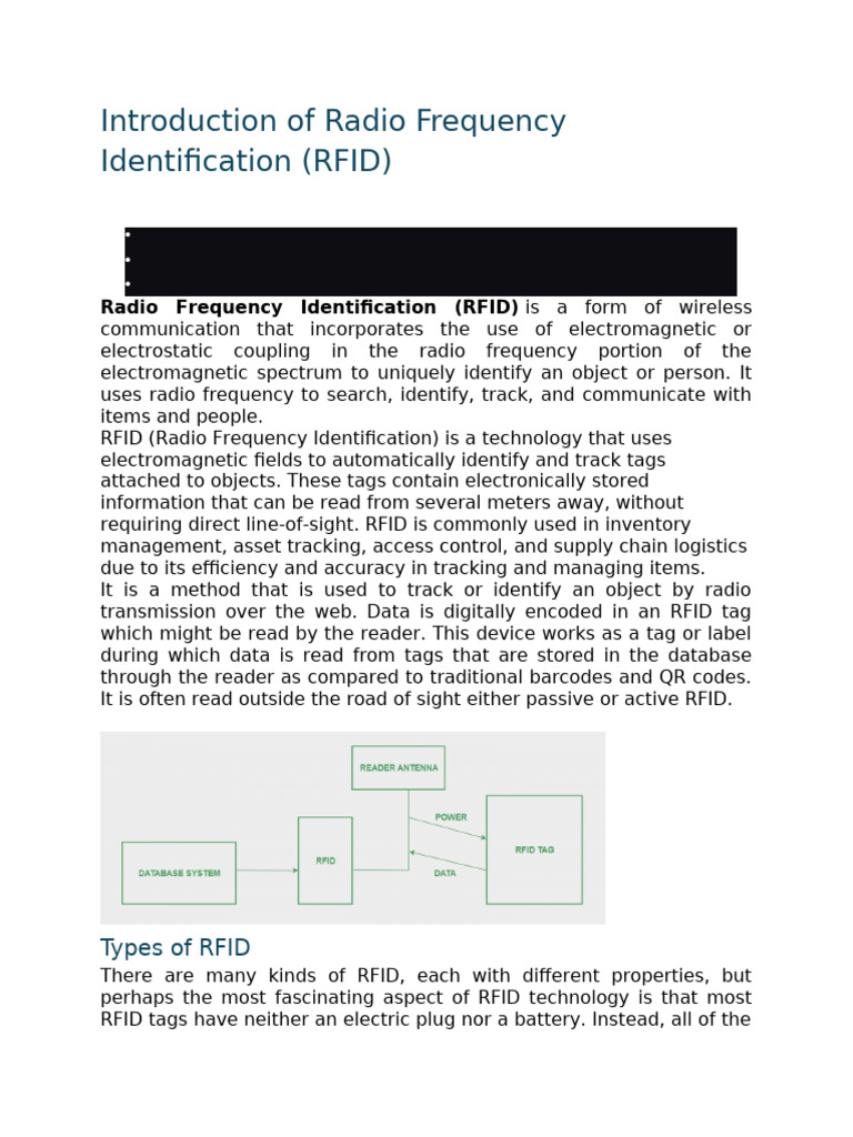 RFID | PDF | Radio Frequency Identification | High Frequency