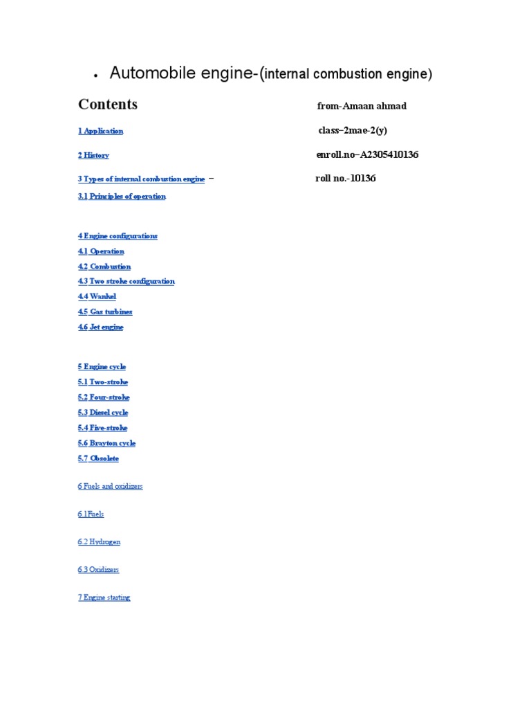 Automobile Engine | PDF