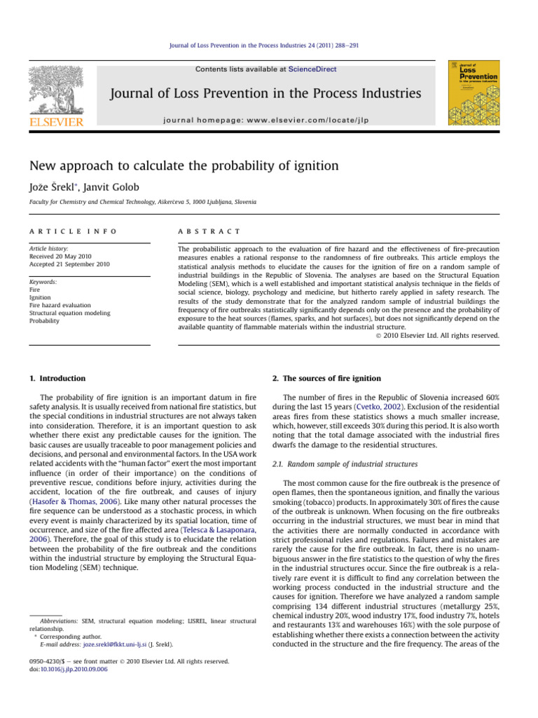 New Approach To Calculate The Probability of Ignition | PDF ...