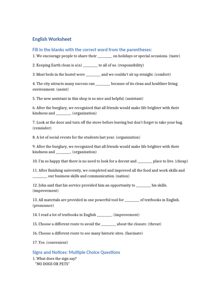 English Worksheet Fill Blanks and Signs | PDF | Chess Openings | Chess ...