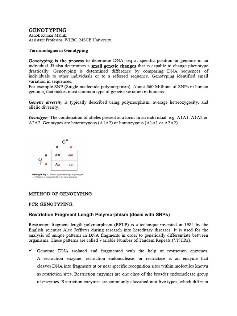 Genotyping 2026 Mynottes | PDF | Dna Sequencing | Single Nucleotide ...