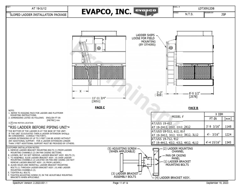 Evapco, Inc.: Rig Ladder Before Piping Unit | PDF | Screw