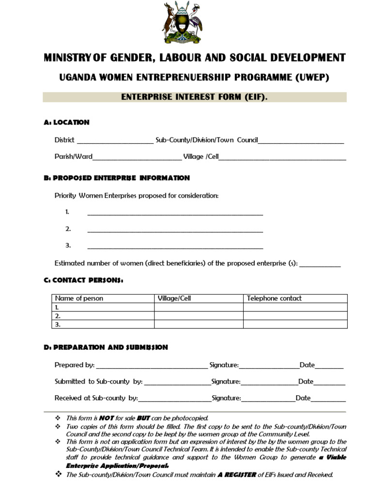 Enterprise Interest Form | PDF