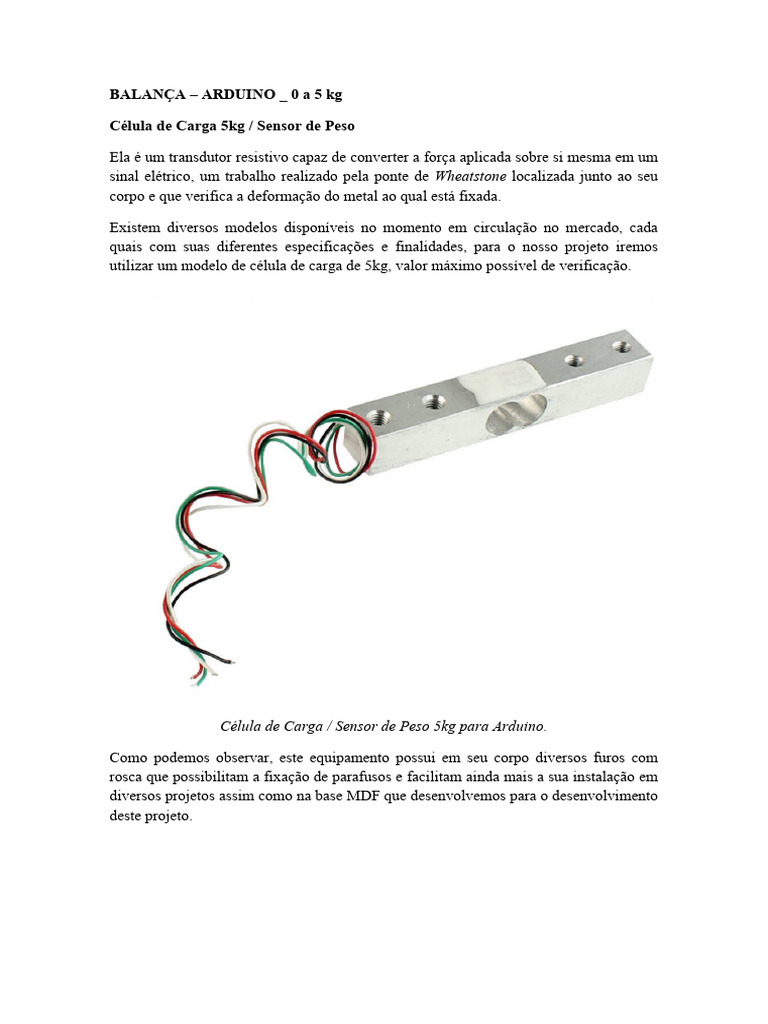 BALANÇA | PDF | Arduino | Cálculo