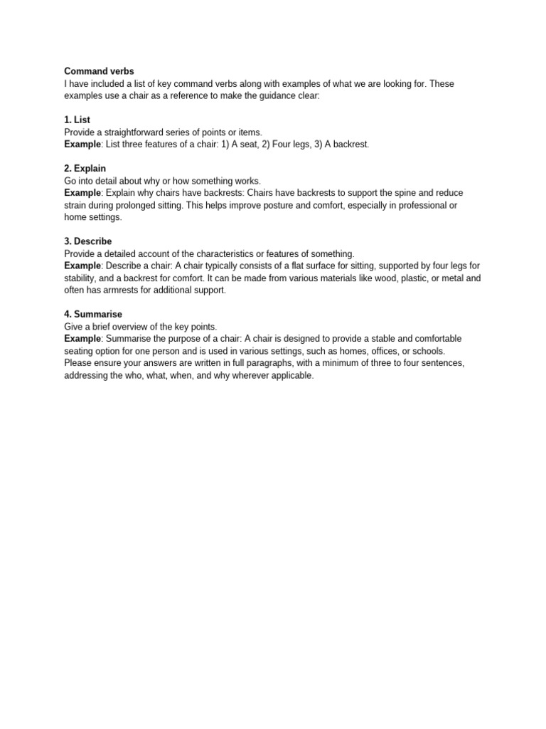 Command Verbs | PDF