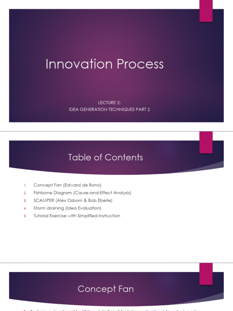 Lecture 2 - Idea Generation Techniques Part 2 | PDF | Brainstorming ...