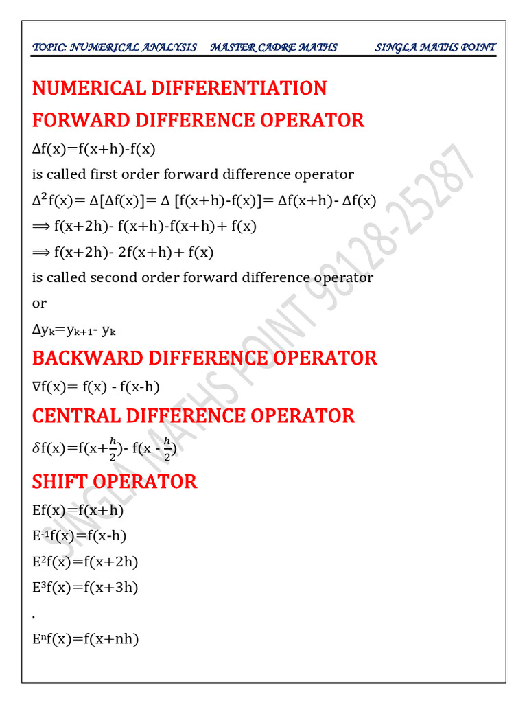 Numerical Analysis Notes | PDF | Computational Science | Mathematical ...