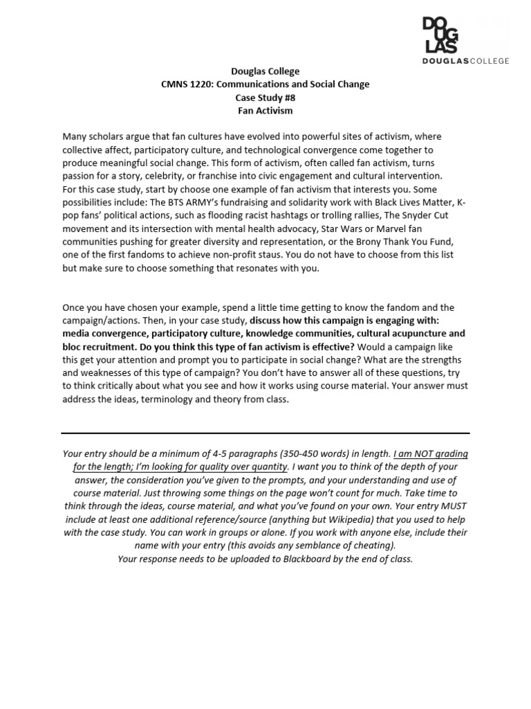 Case Study 8 Fan Activism v2 | PDF | Activism | Human Communication