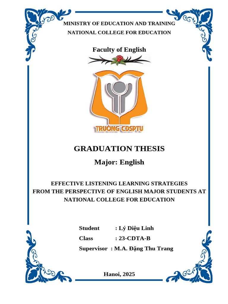 Graduation Thesis Sample | PDF | English As A Second Or Foreign ...