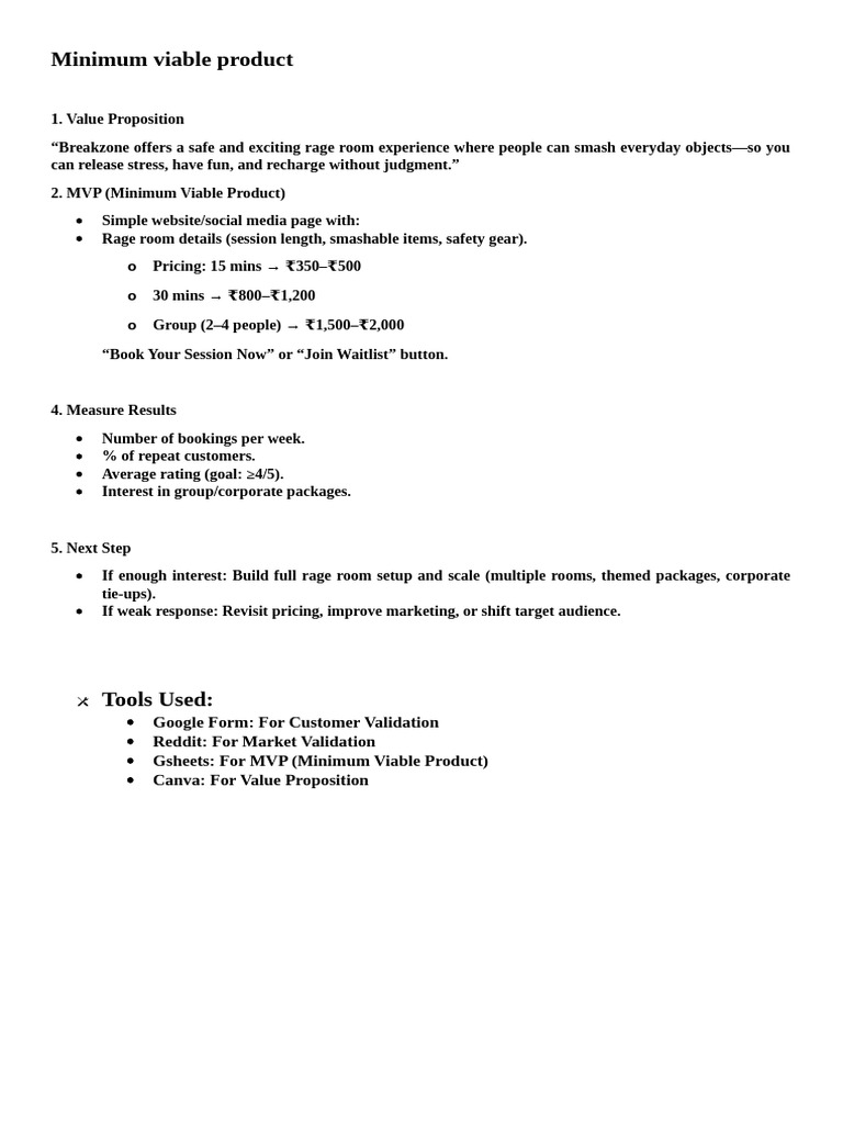 Minimum Viable Product | PDF
