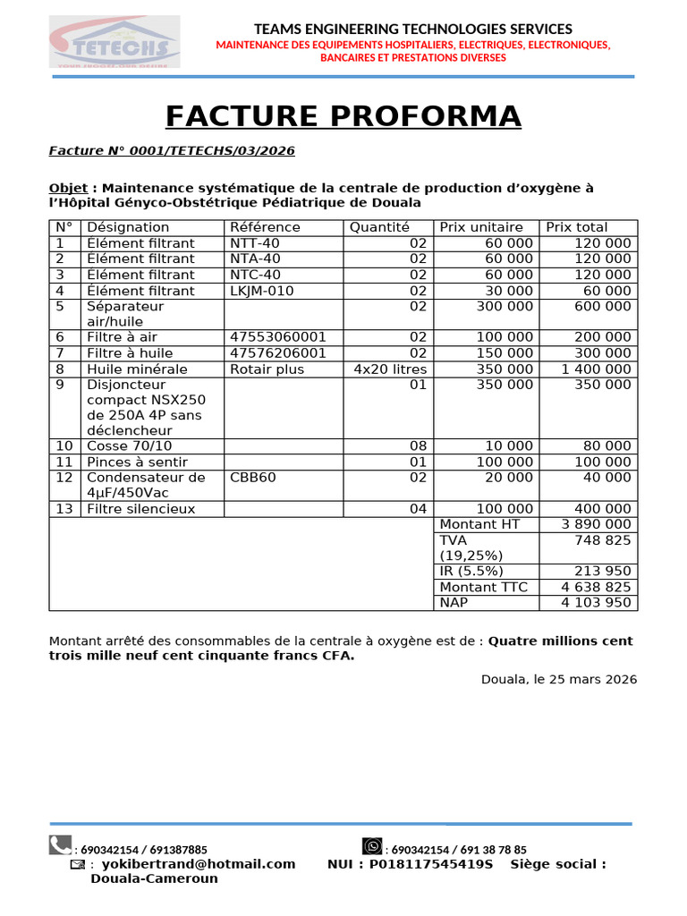 FACTURE PROFORMA - Achat - 080959 | PDF