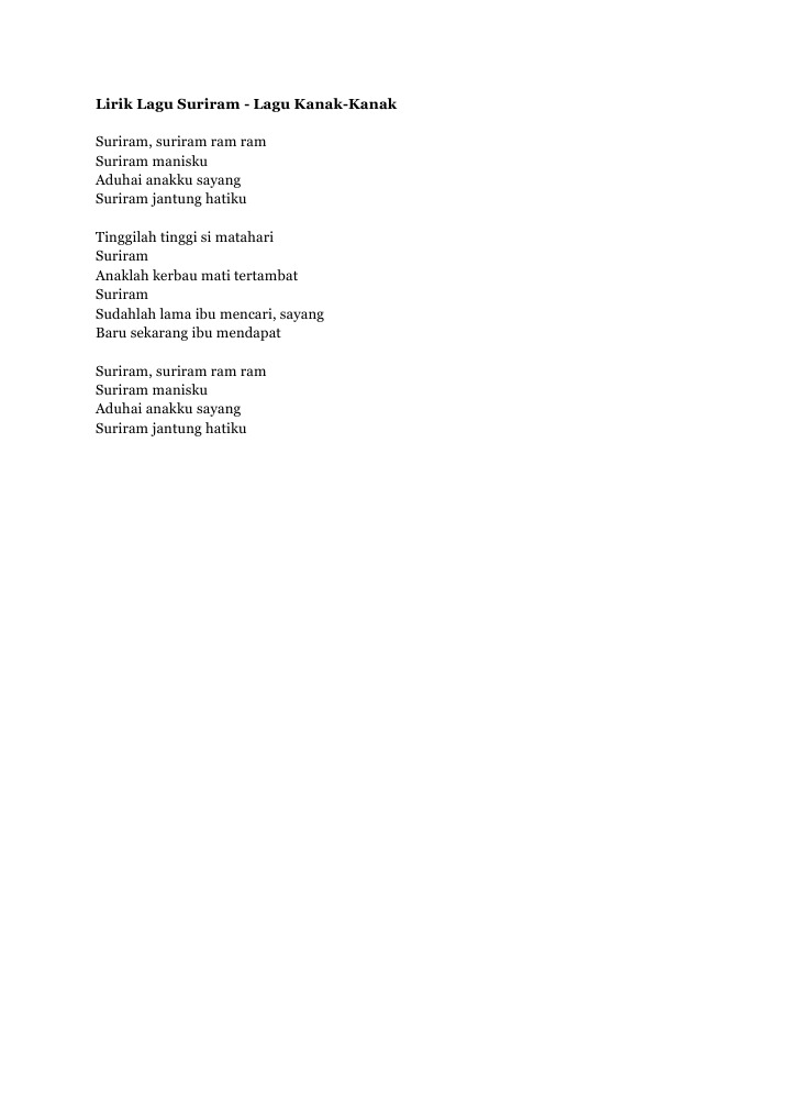 Lirik Lagu Suriram Pdf