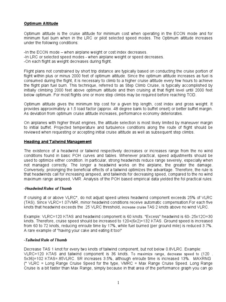 Wind Trade 737 Altitude Flight