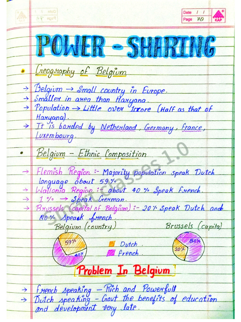 Power Sharing Notes Civics Chapter 1 | PDF