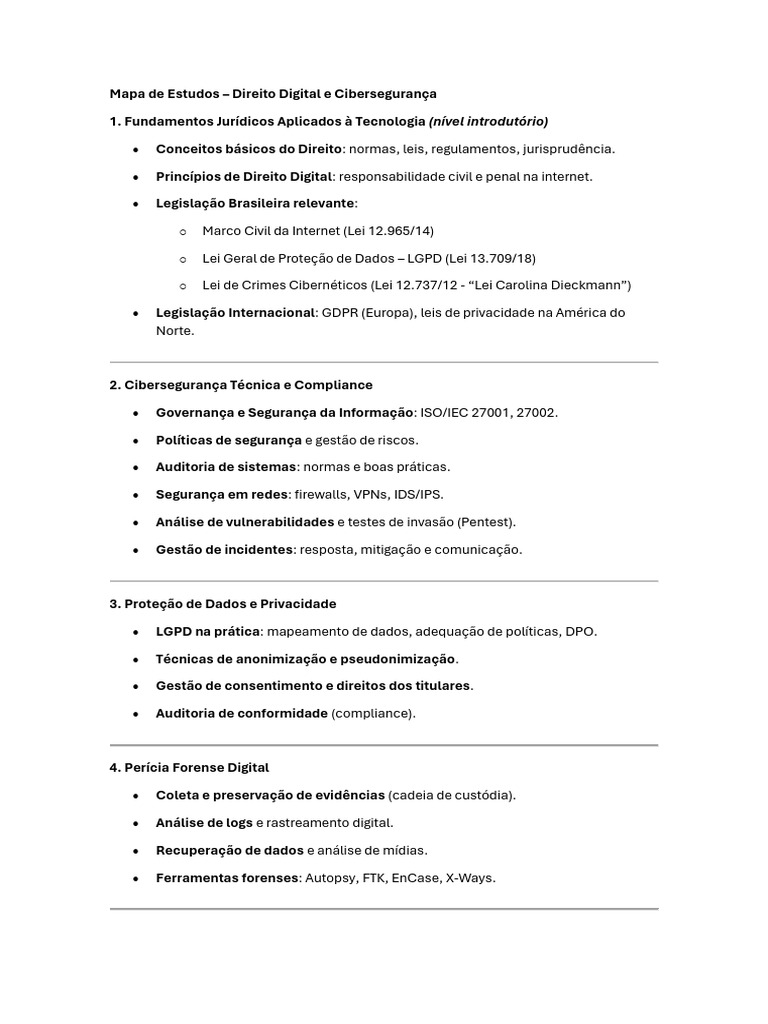 Mapa de Estudos | PDF