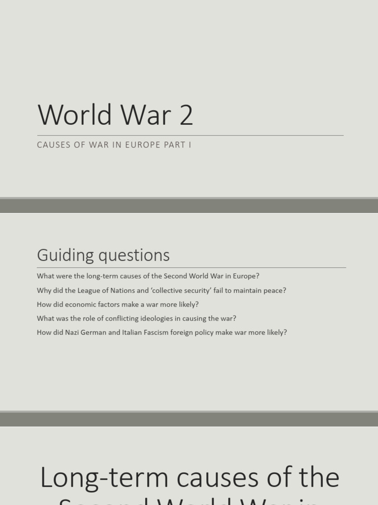 World War 2 Causes of War in Europe Part I | PDF | Axis Powers | Adolf ...