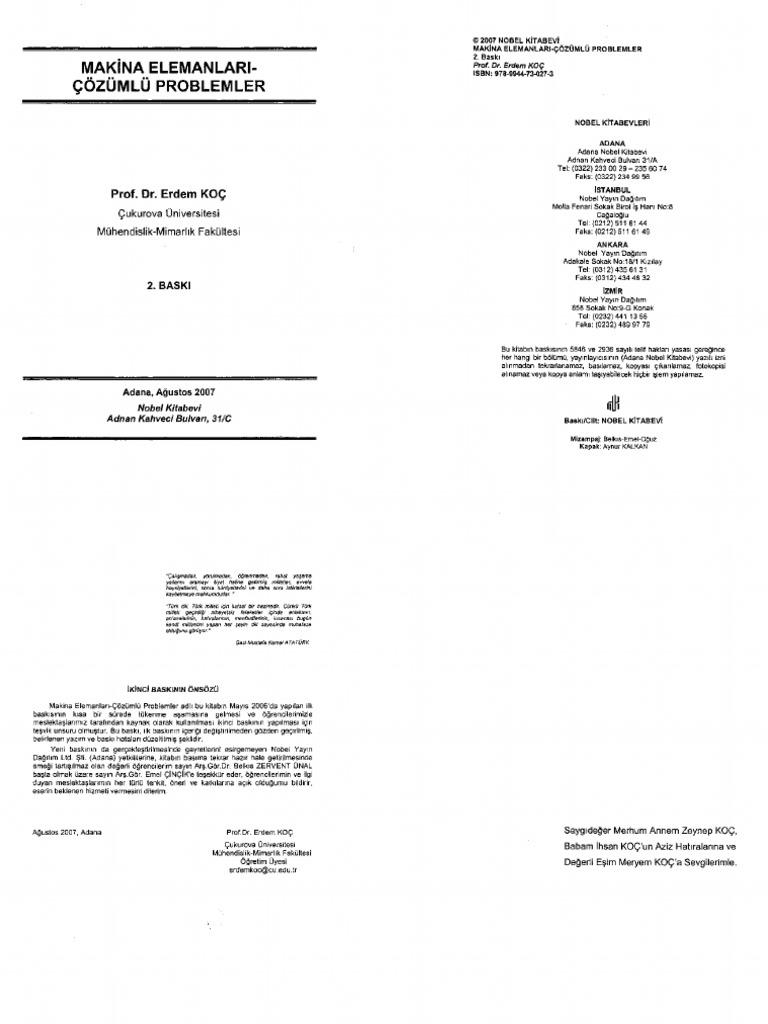 Toaz - Info Makine Elemanlar ZML Problemler PR | PDF
