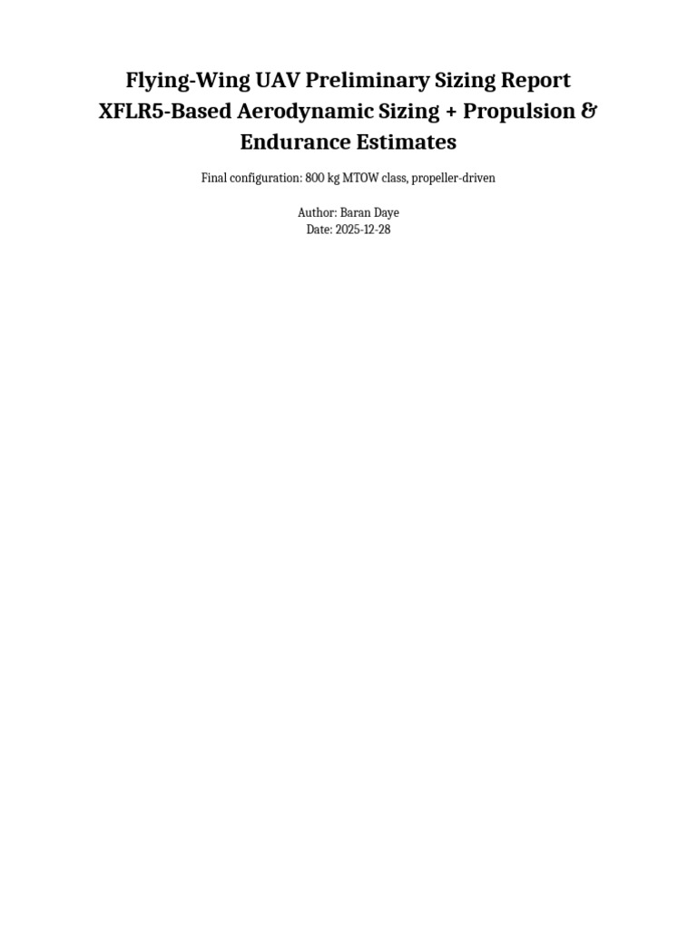 FlyingWing UAV 800kg Report | PDF | Unmanned Aerial Vehicle | Aircraft