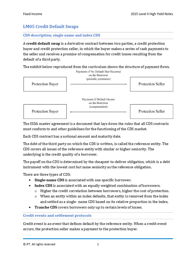 LM05 Credit Default Swaps HY Notes | PDF