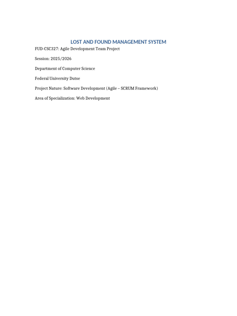 Lost and Found Management System Final Proposal | PDF