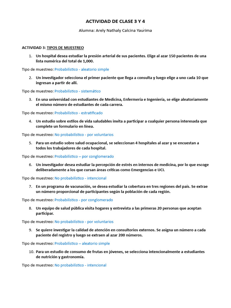 ACTIVIDAD 3 Y 4 - Arely Calcina | PDF