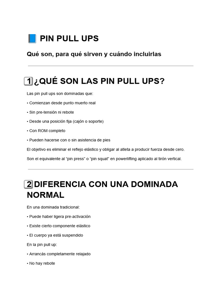 Pin Pull Ups-Chin Ups | PDF | Fuerza