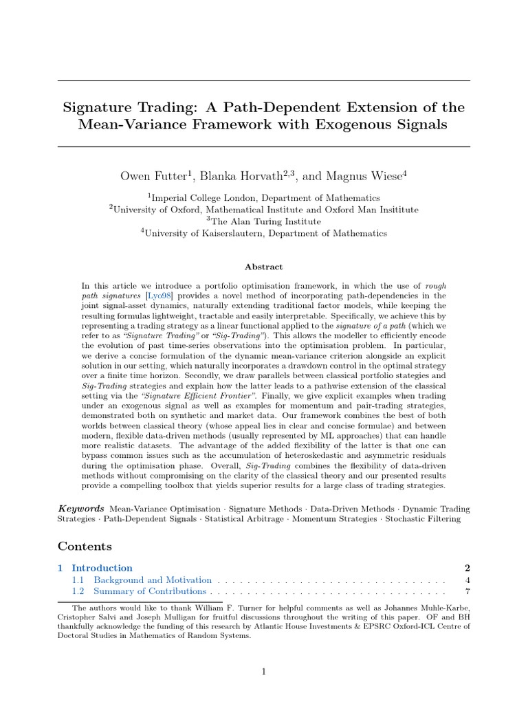 SSRN 4541830 | PDF | Modern Portfolio Theory | Mathematical Optimization