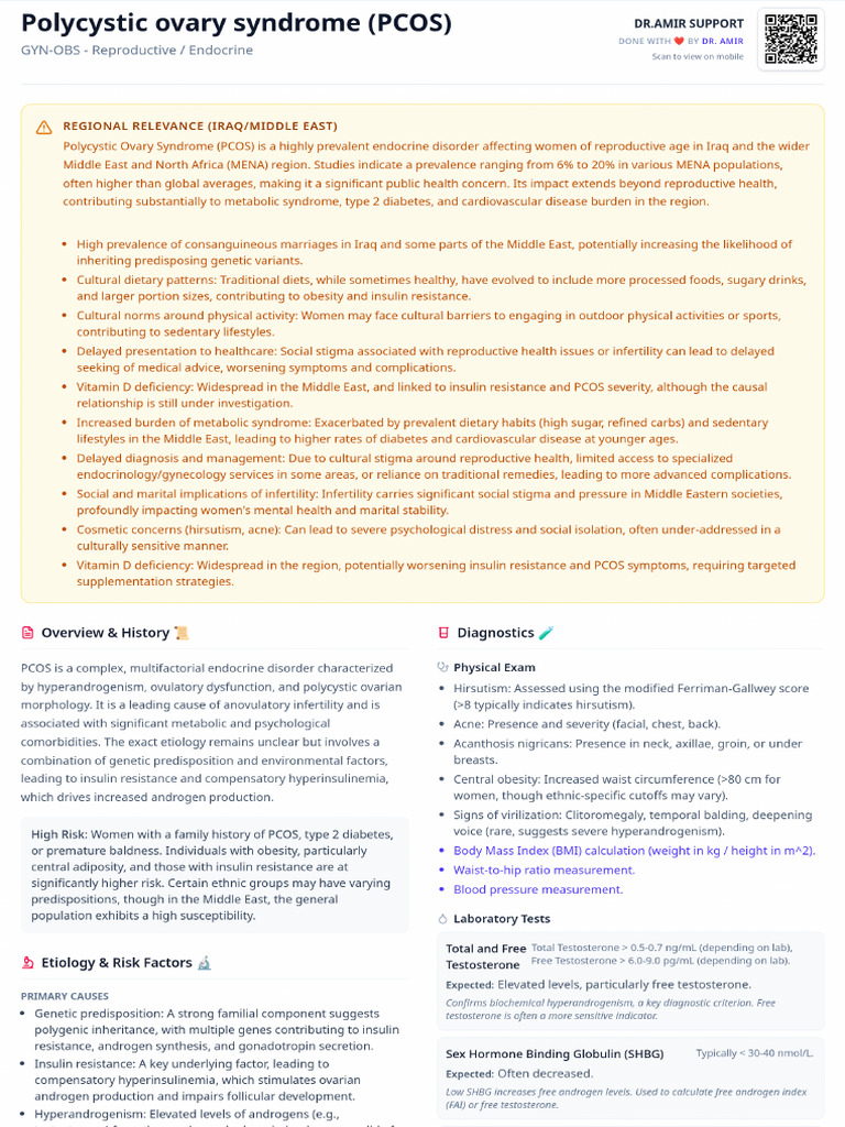 Polycystic Ovary Syndrome (PCOS) DrAmirSupport | PDF