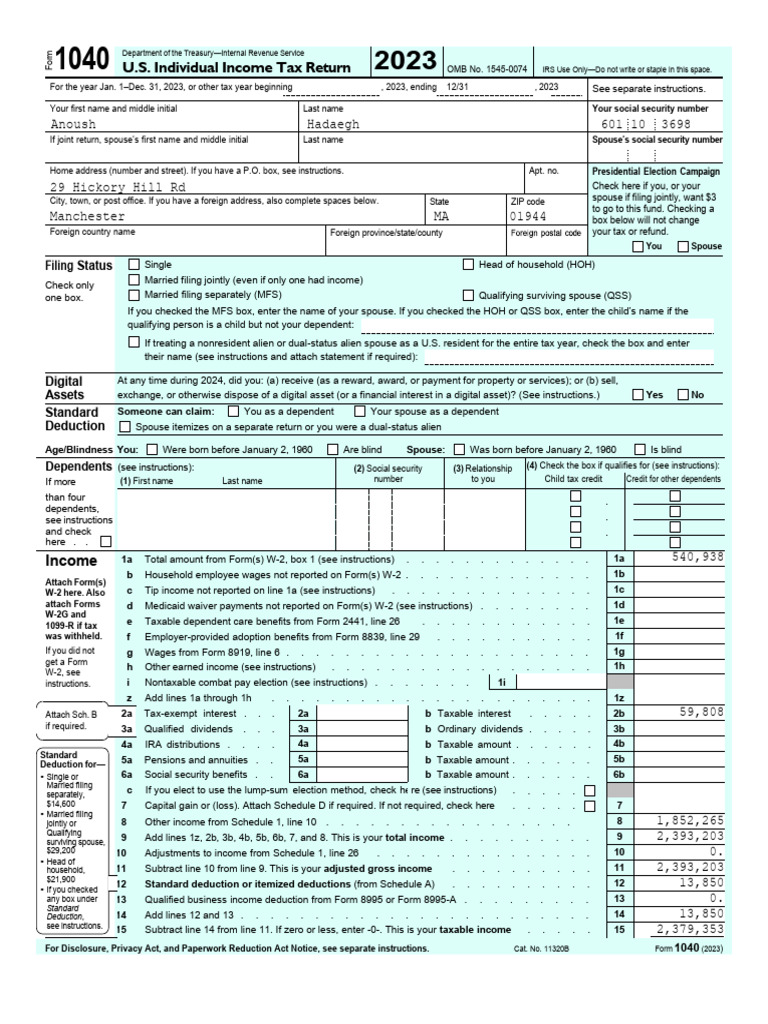 Form 1040 2023 | PDF