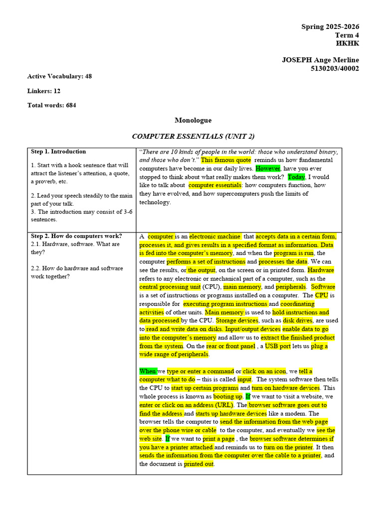 Joseph Ange Unit2 | PDF