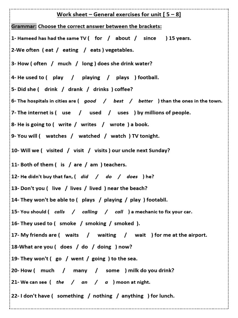Work Sheet | PDF