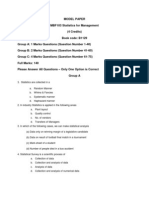 MBF103 - Statistics For Management MQP
